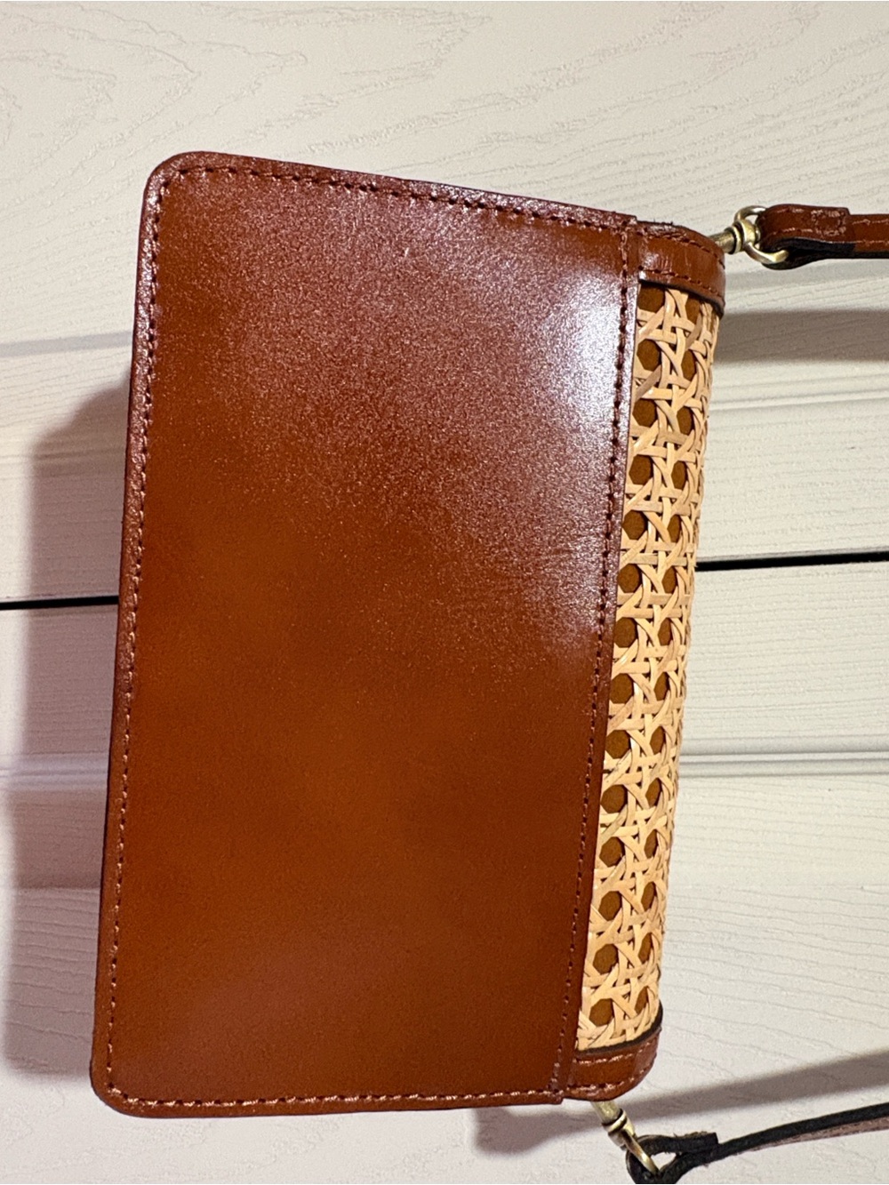 Patricia Nash Bella Leather Crossbody Bag - Brown and Natural - Picture 3 of 8
